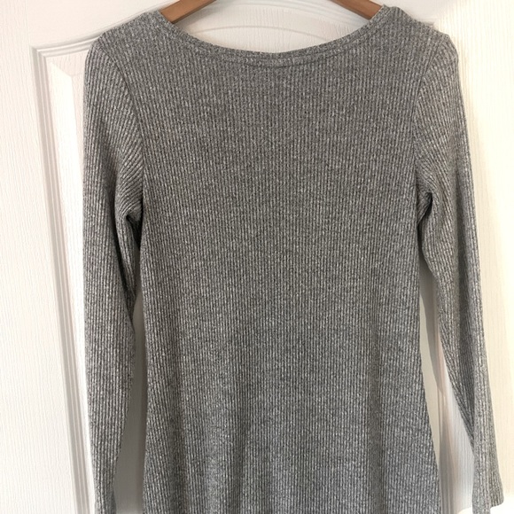 A New Day Gray Long Sleeve Waffle Knit Cozy Soft Thick Sweater Dress S - Picture 11 of 11